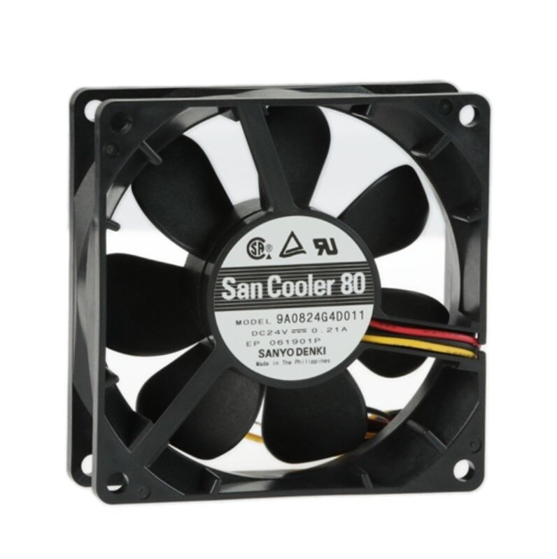 9A0824G4D011, 80x80x25mm 24VDC 0.21A 3 Kablolu Fan
