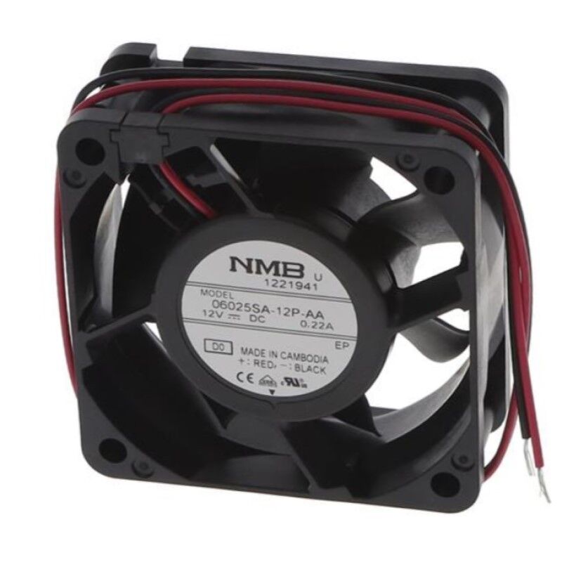 06025SA-12P-AA-D0, 60x60x25mm 12VDC 0.22A 2 Kablolu Fan