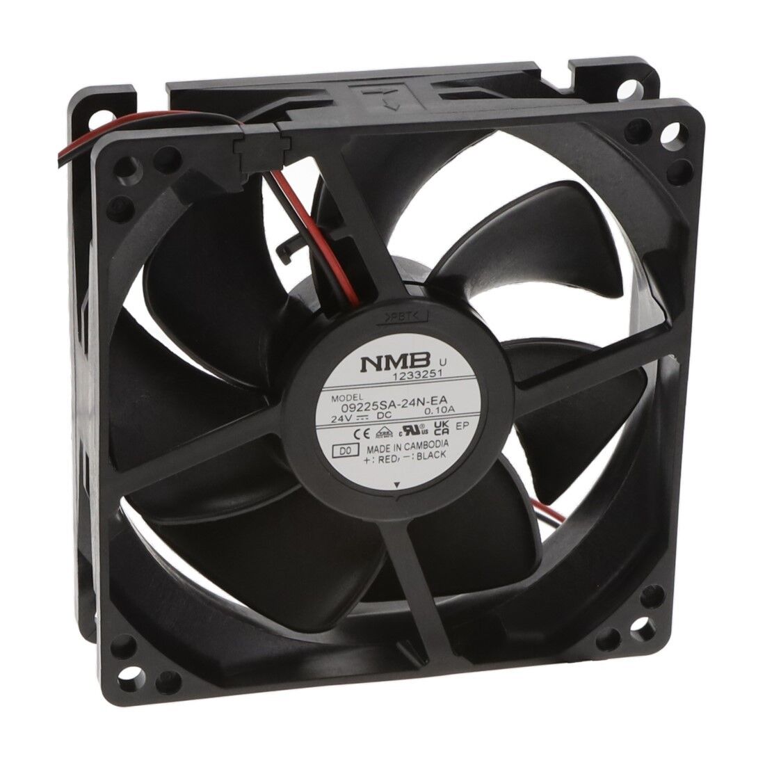 09225SA-24N-EA-D0, 92x92x25mm 24VDC 0.10A 2 Kablolu Fan