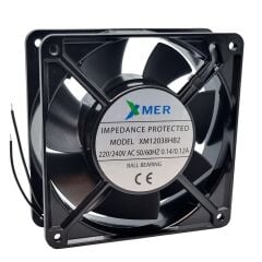 Xmer XM12038HB2, 120x120x38mm 220/240VAC 0.14/0.12A 2 Kablolu Rulmanlı Fan