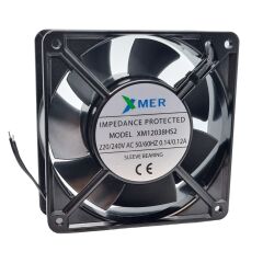 Xmer XM12038HS2, 120x120x38mm 220/240VAC 0.14/0.12A 2 Kablolu Fan