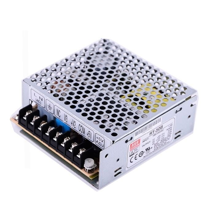 RT-50B, 5V/±12V Çıkış 50W Güç Kaynağı, Mean Well