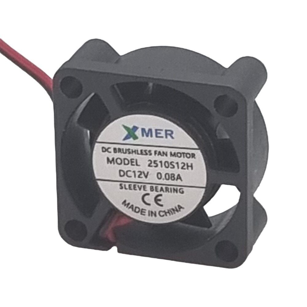 Xmer 2510S12H, 25x25x10mm 12VDC 0.08A 2 Kablolu Fan