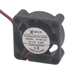 Xmer 2510S12H, 25x25x10mm 12VDC 0.08A 2 Kablolu Fan