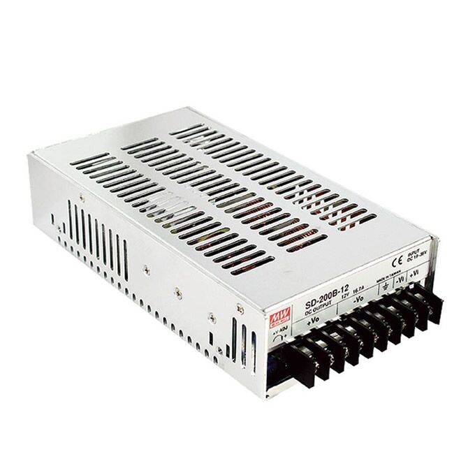 SD-200B-12, 19-36Vin 12Vout 16.7A 200W DC/DC Konvertör, Mean Well