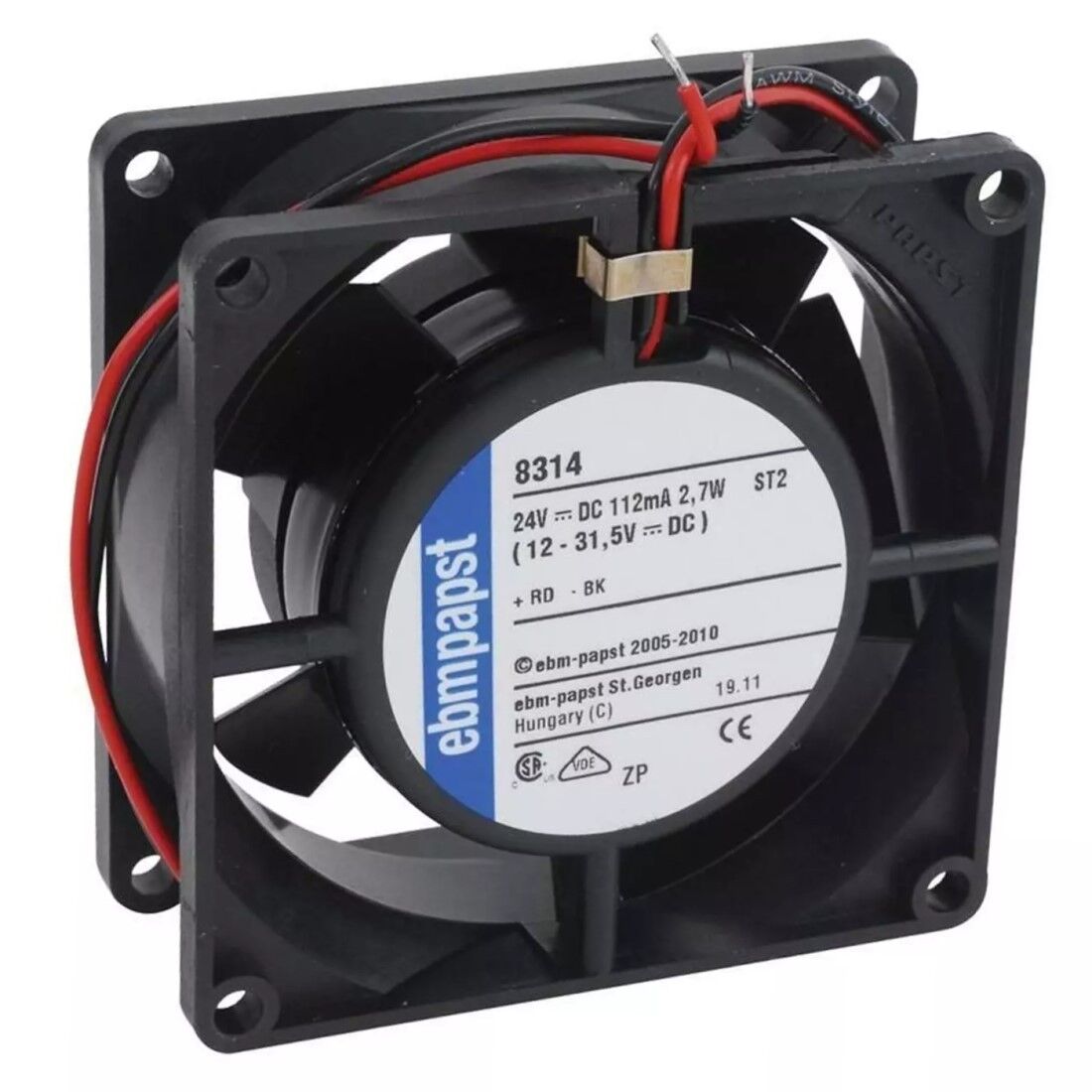 ebm-Papst 8314, 80x80x32mm 24VDC 0.112A 2 Kablolu Fan