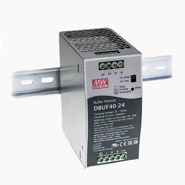 DBUF40-24, 24VDC 40A Ray Montaj Buffer Modül, Mean Well