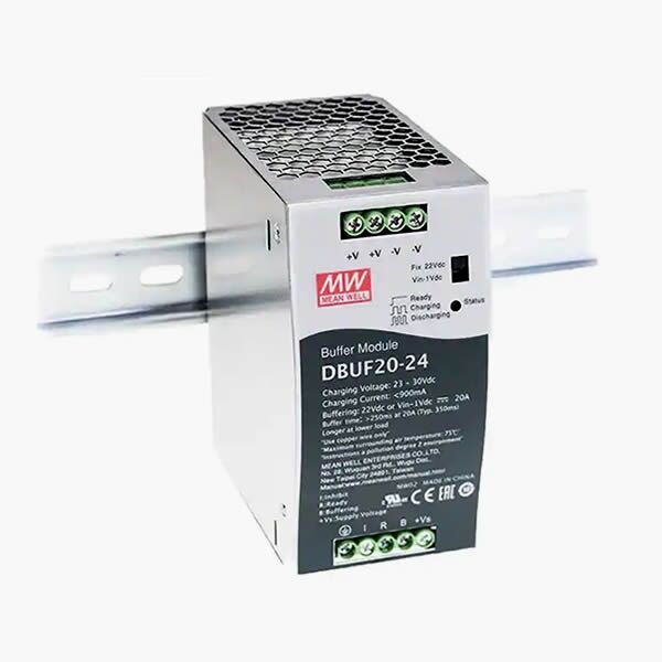 DBUF20-24, 24VDC 20A Ray Montaj Buffer Modül, Mean Well