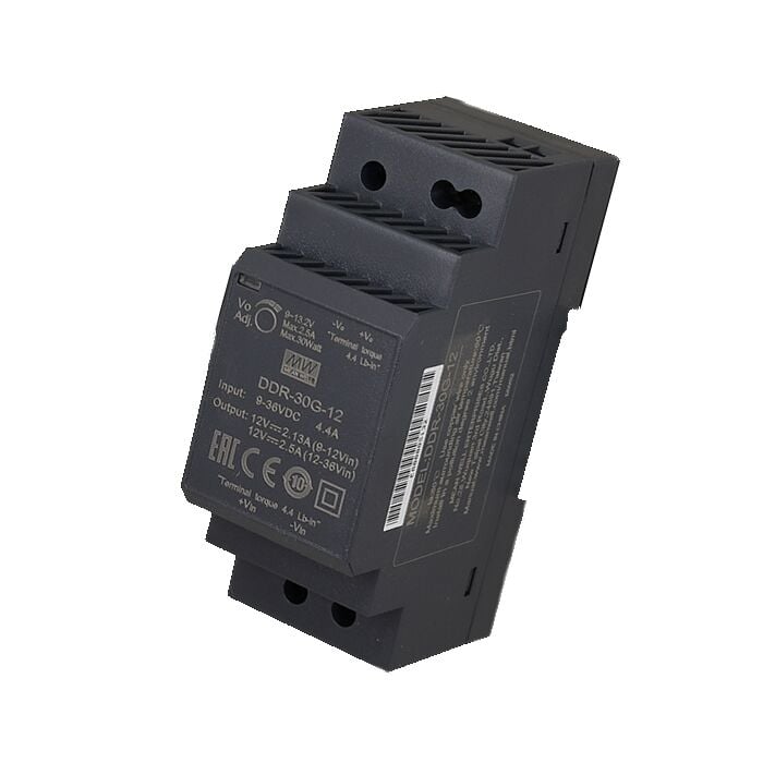 DDR-30G-5, 9-36Vin 5Vout 6A Ray Montaj DC/DC Konvertör, MeanWell