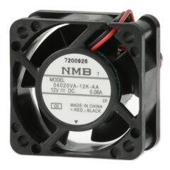 04020VA-12K-AA-00, 40x40x20mm 12VDC 0.08A 2 Kablolu Fan