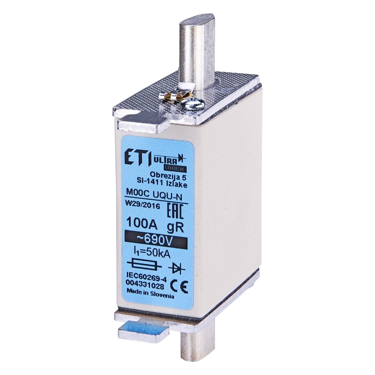 ETI 004331029, NH000 690V 125A gR Ulta Quick Bıçaklı Sigorta