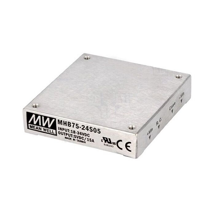 MHB75-12S12, 12Vin 12Vout 6.25A 75W DC/DC Konvertör, MeanWell