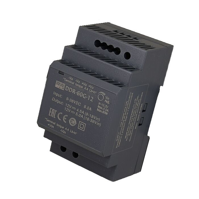DDR-60G-12, 9-36Vin 12Vout 5A Ray Montaj DC/DC Konvertör, Mean Well