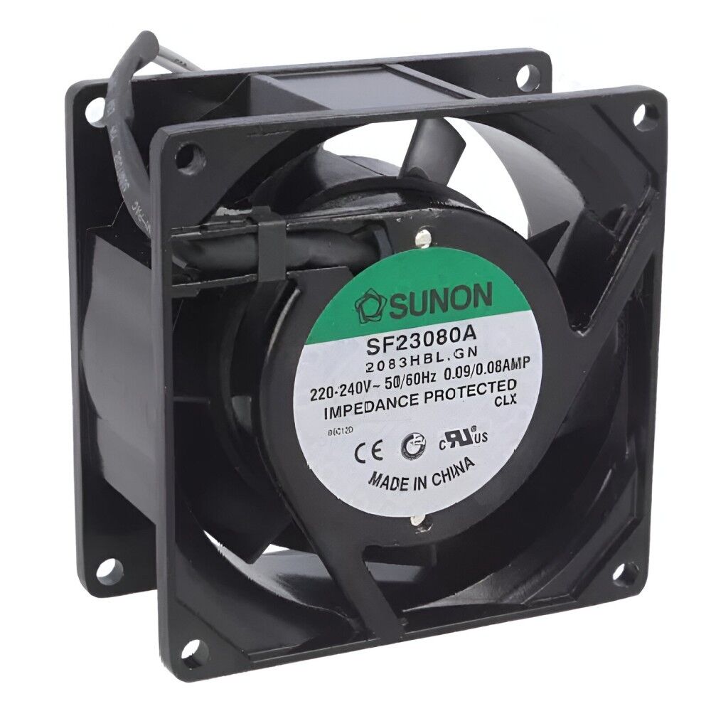SF23080A-2083HBL.GN, 80x80x38mm 240VAC 2 Kablolu Metal Fan