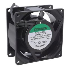 SF23080A-2083HBL.GN, 80x80x38mm 240VAC 2 Kablolu Metal Fan