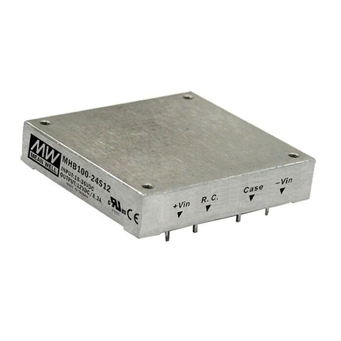 MHB100-48S12, 48Vin 12Vout 8.3A 100W DC/DC Konvertör, MeanWell
