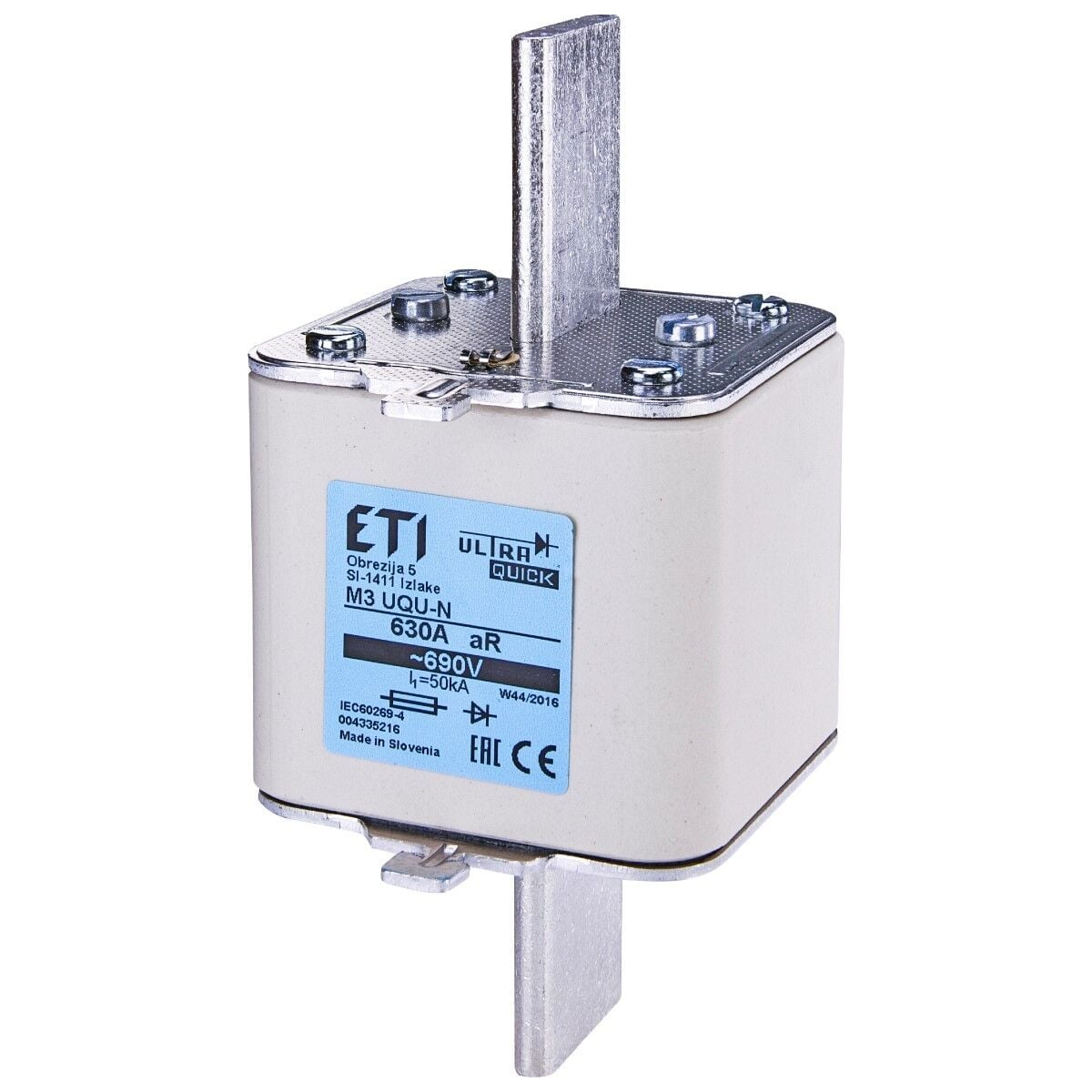 ETI 004335216, NH3 690V 630A aR Ulta Quick Bıçaklı Sigorta