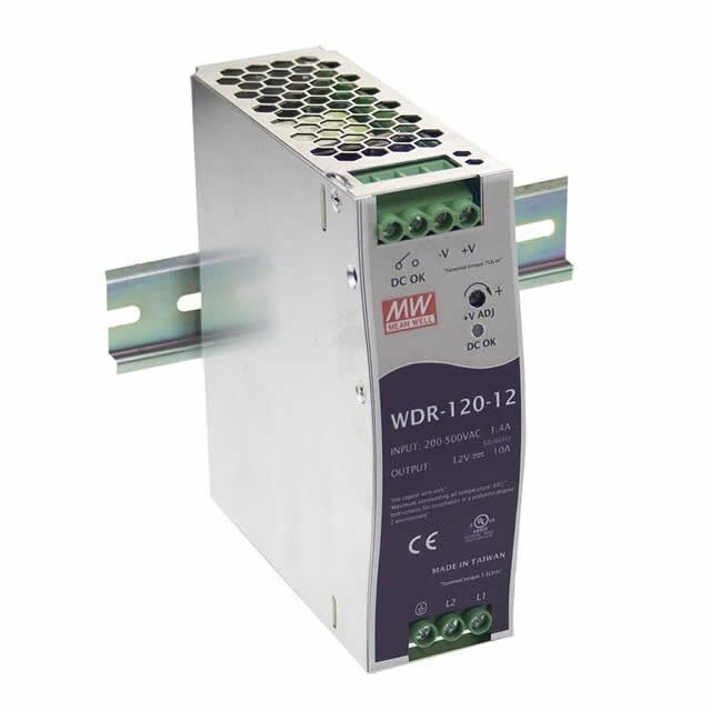 WDR-120-12, 12VDC 10A Ray Montaj Güç Kaynağı, Mean Well