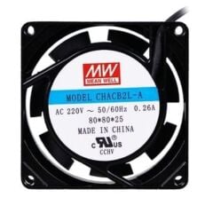 CHACB2L-A-8025B, 80x80x25mm 220VAC 0.26A Fan, Mean Well
