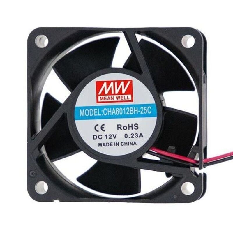 CHA6012BH-25C, 60x60x25mm 12VDC 0.23A 2 Kablolu Fan, Mean Well