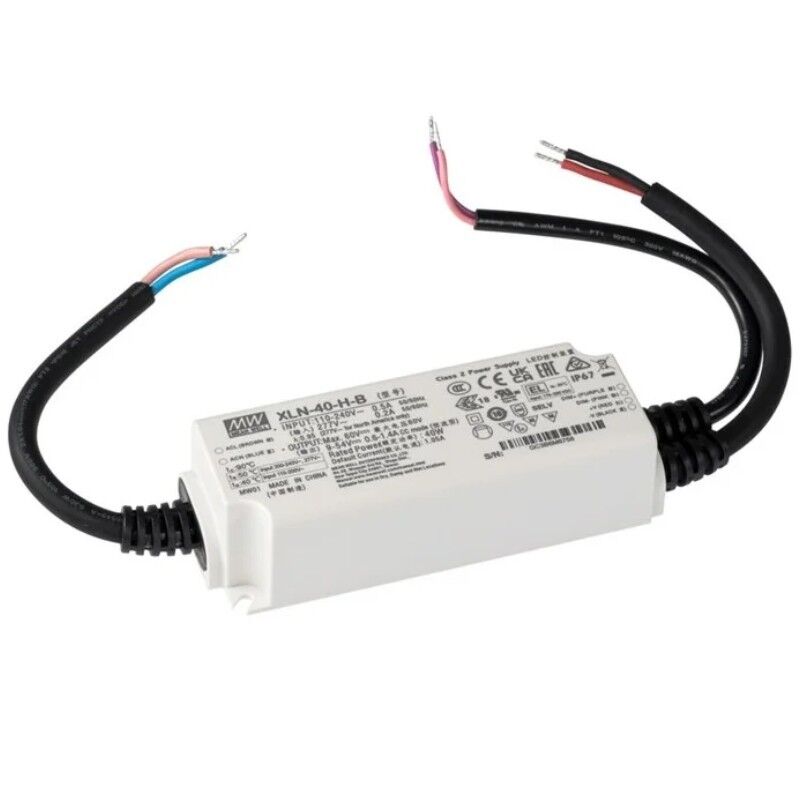 XLN-40-H-B, 600~1400mA 40W IP67 Ayarlanabilir Akım Dimlenebilir LED Sürücü, Mean Well