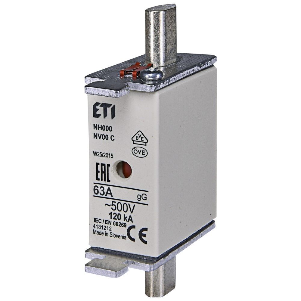 ETI 004181212, NH000 63A 500V gG Bıçaklı Sigorta