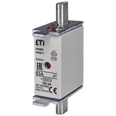 ETI 004181212, NH000 63A 500V gG Bıçaklı Sigorta
