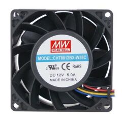 CHT8024BH-W25G, 80x80x25mm 24VDC 0.90A 4 Kablolu Fan, Mean Well