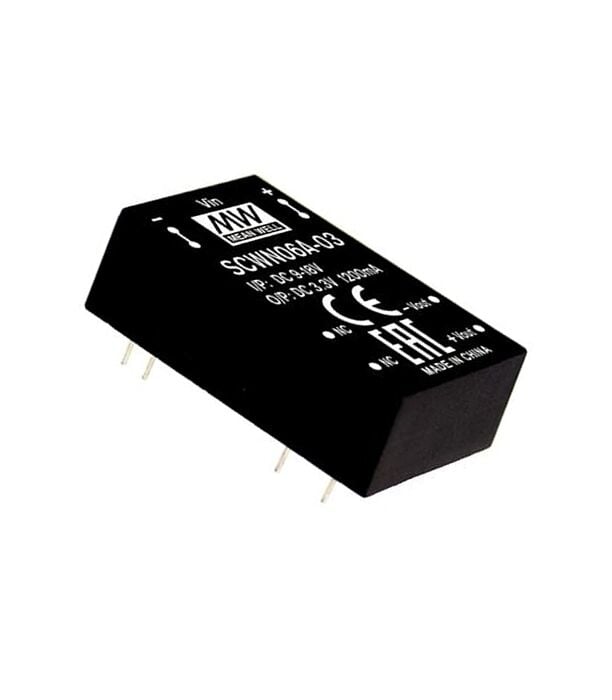SCWN06A-05, 9-18Vin 5Vout 1000mA 6W DC/DC Konvertör, Mean Well