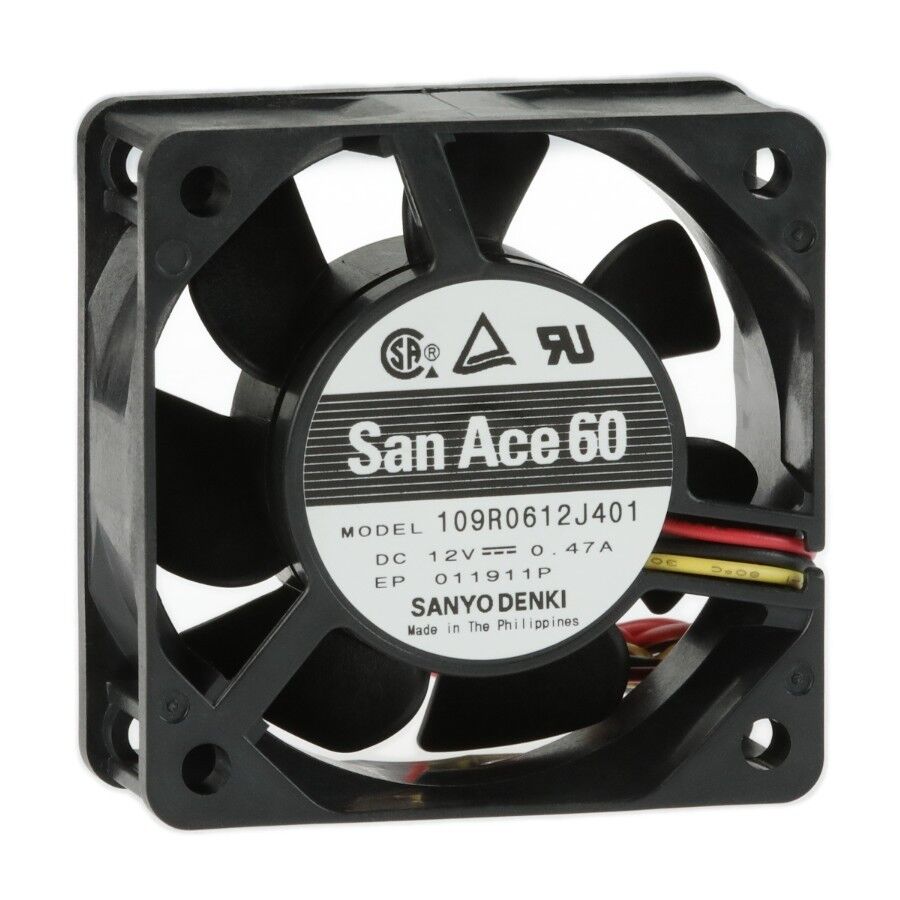 109R0612J401, 60x60x25mm 12VDC 0.47A 3 Kablolu Fan