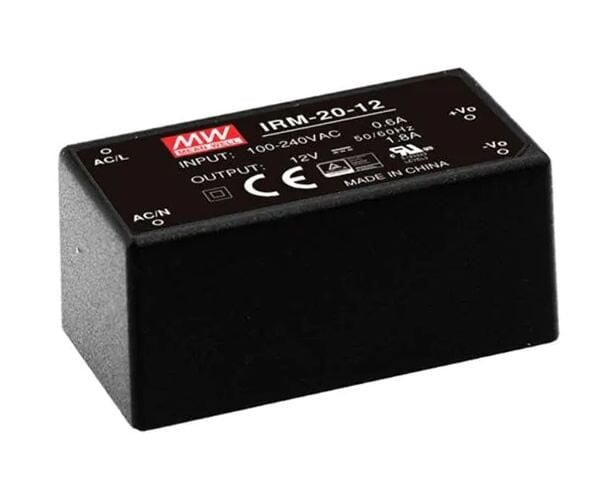 IRM-20-05, 5VDC 20W 4.0A PCB Tip AC/DC, Mean Well