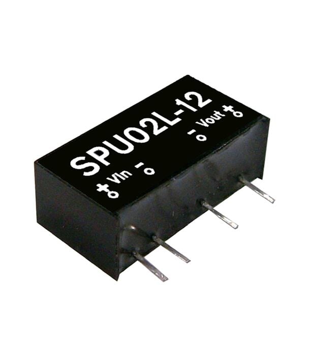SPU02N-12, 24Vin 12Vout 167mA 2W DC/DC Konvertör, MeanWell