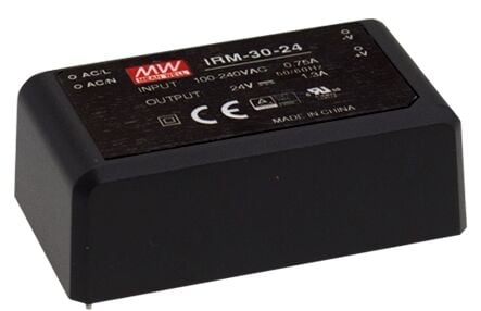 IRM-30-48, 48VDC 30W 0.63A PCB Tip AC/DC, Mean Well