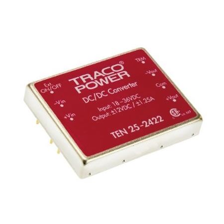 TEN 25-2422, 18-36Vin ±12Vout ±1.25A 30W DC/DC Konvertör