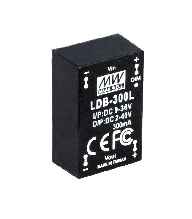 LDB-300L, 2-40V 300mA Sabit Akım DC/DC  LED Sürücü, Mean Well
