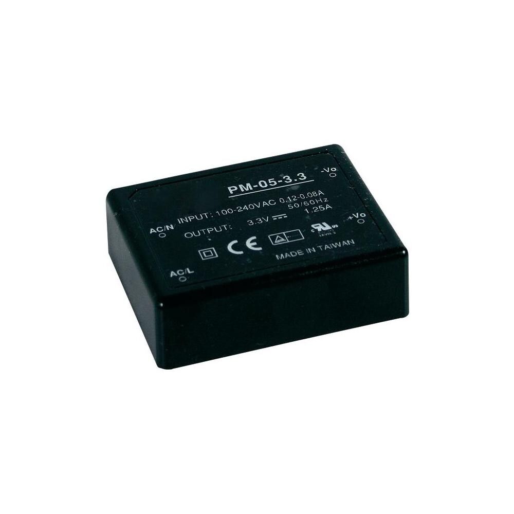 PM-05-12, 12VC 0.42A 5W Medikal PCB Tip AC/DC, Mean Well