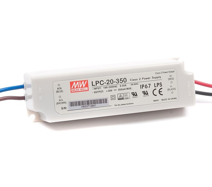 LPC-20-700, 700mA 20W Sabit Akım Ekonomik LED Sürücü, Mean Well