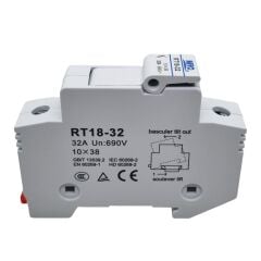 RT18-32, 10x38mm 32A Ray Tipi Sigorta Yuvası