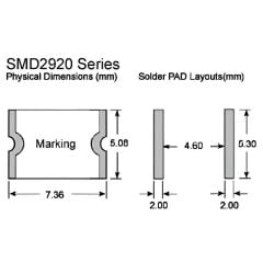 2920L200DR, LF200, 15V 2A 2920 PTC Resetlenebilir Sigorta