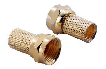 F112, F Erkek Sıkmalı Gold Konektör, RG6