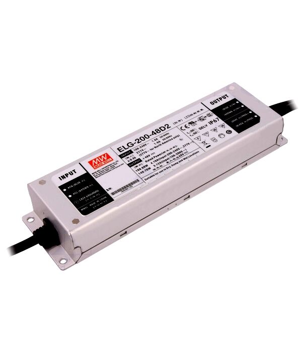 ELG-200-54D2, 54VDC 3.72A 200W Zaman Ayarlı Dimedilebilir LED Sürücü, Mean Well