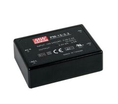 PM-15-24, 24VDC 0.63A 15W Medikal PCB Tip AC/DC, Mean Well