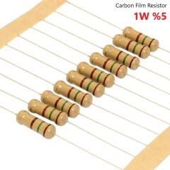 470 Ohm 1W %5 Karbon Direnç, (470R 1W) (10 adetlik paket)