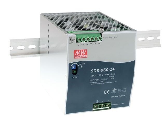 SDR-960-48, 48VDC 20.0A Ray Montaj Güç Kaynağı, Mean Well