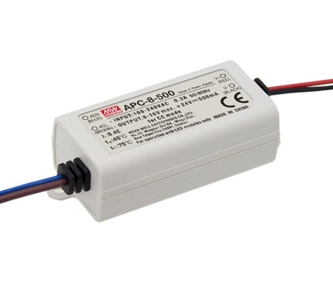 APC-8-500, 500mA 8W Sabit Akım LED Sürücü, Mean Well