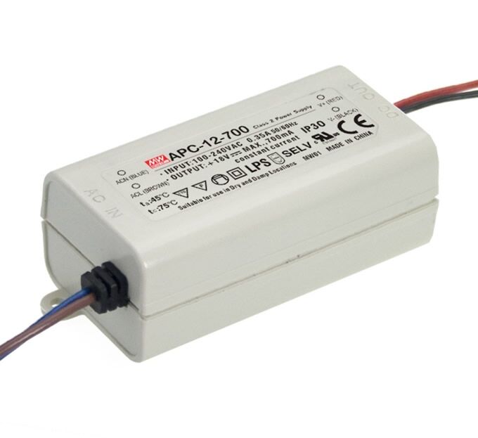 APC-12-700, 700mA 12W Sabit Akım LED Sürücü, Mean Well