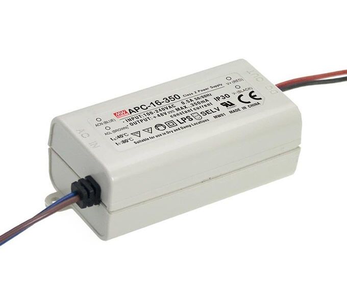 APC-16-350, 350mA 16W Sabit Akım LED Sürücü, Mean Well