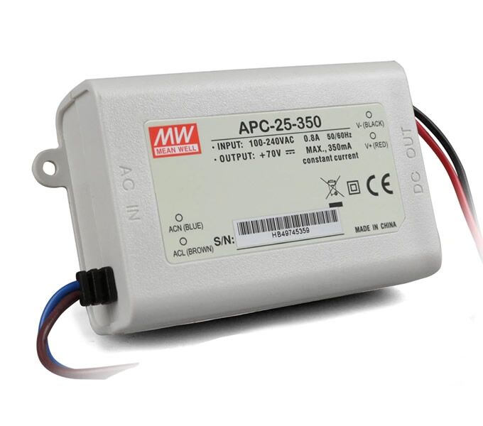APC-25-350, 350mA 25W Sabit Akım LED Sürücü, Mean Well