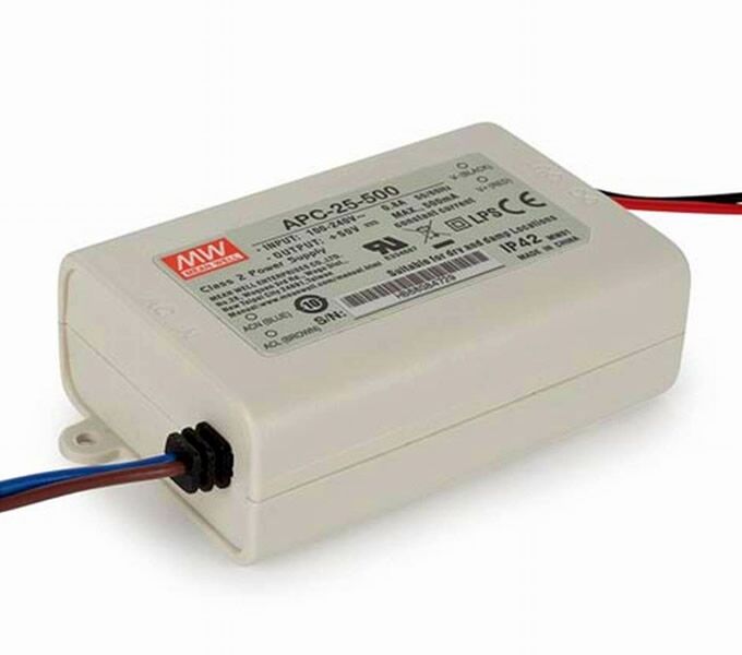 APC-25-500, 500mA 25W Sabit Akım LED Sürücü, Mean Well