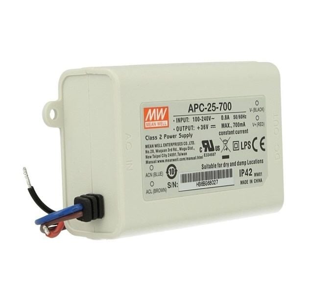 APC-25-700, 700mA 25W Sabit Akım LED Sürücü, Mean Well